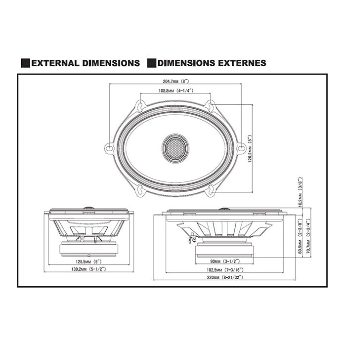 6x8 (15x20 cm) 2-vejs coaxial bilhøjttaler 230W - Alpine