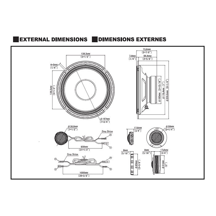 8 2-vejs komponentsæt højttaler 260W Alpine S2-S80C - Alpine
