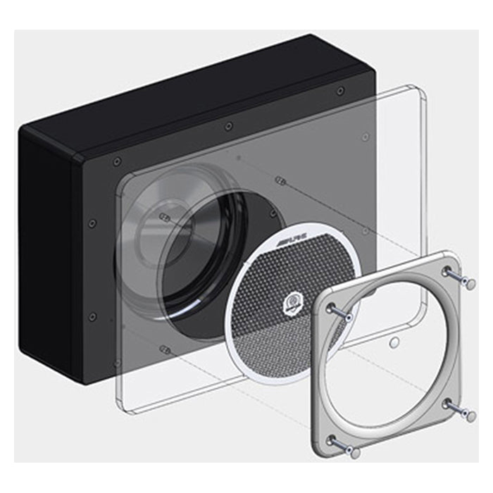 Kabinesubwoofer 8 160W RMS, kompakt forseglet kabinet til autocamper og campingvogn - Alpine