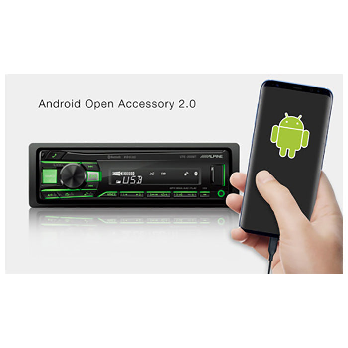 Bilradio med Bluetooth, USB og AUX, 2-line display - Alpine