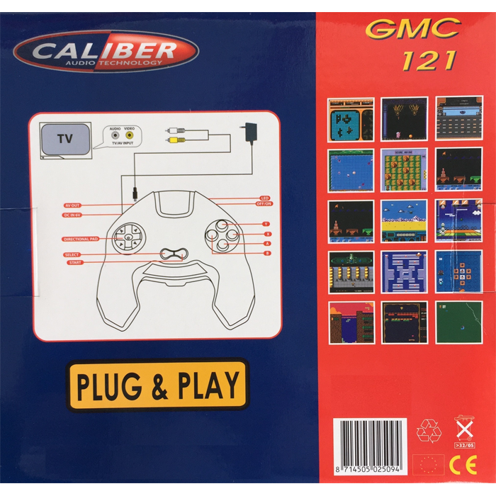 Spillekonsol med 121 retro-spil - Caliber