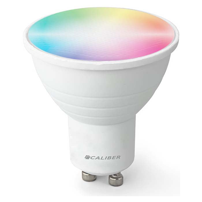 GU10 Smart LED-pære 5W 300lm hvid/multicolor, Bluetooth/WiFi, kompatibel med Alexa/Google/Siri - Caliber