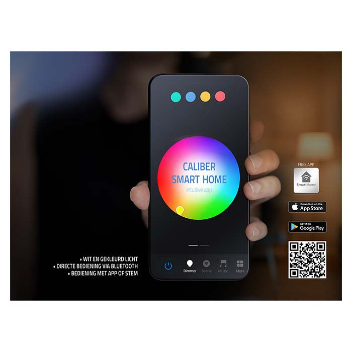 GU10 Smart LED-pære 5W 300lm hvid/multicolor, Bluetooth/WiFi, kompatibel med Alexa/Google/Siri - Caliber