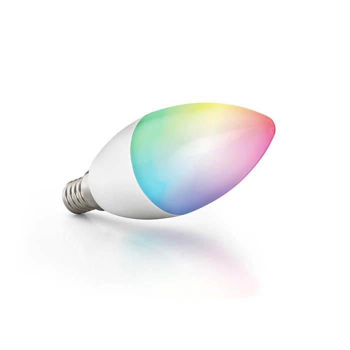 Smart LED-pære E14 multicolor, WiFi/Tuya, dæmpbar 2700K - RGB - Caliber