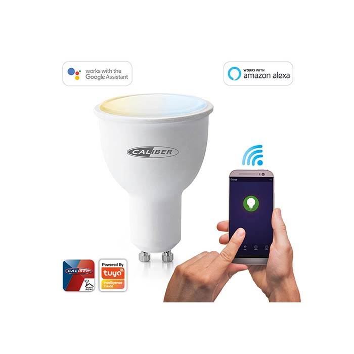 GU10 smart LED-pære dæmpbar 2700 - 6500K WiFi 2.4G Tuya-kompatibel - Caliber