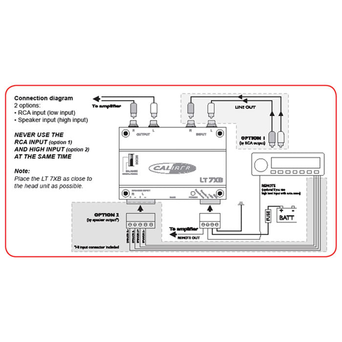 Balanceret line-driver til bilradio højttalerudgang - Caliber