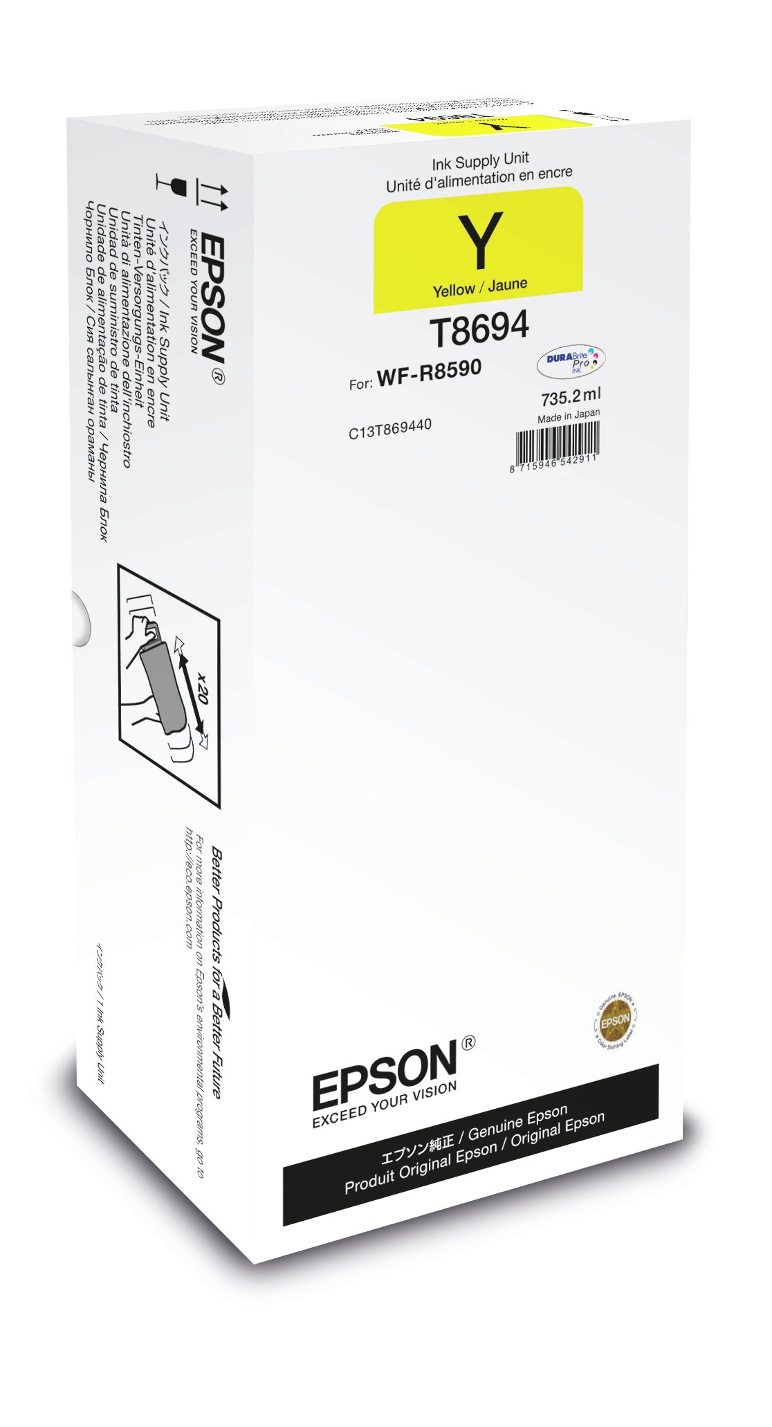 Epson T8694 Gul 75000 sider Blækrefill C13T869440