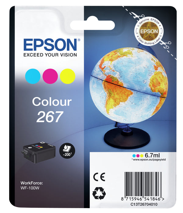 Epson 267 Gul Cyan Magenta 200 sider Blæk C13T26704010