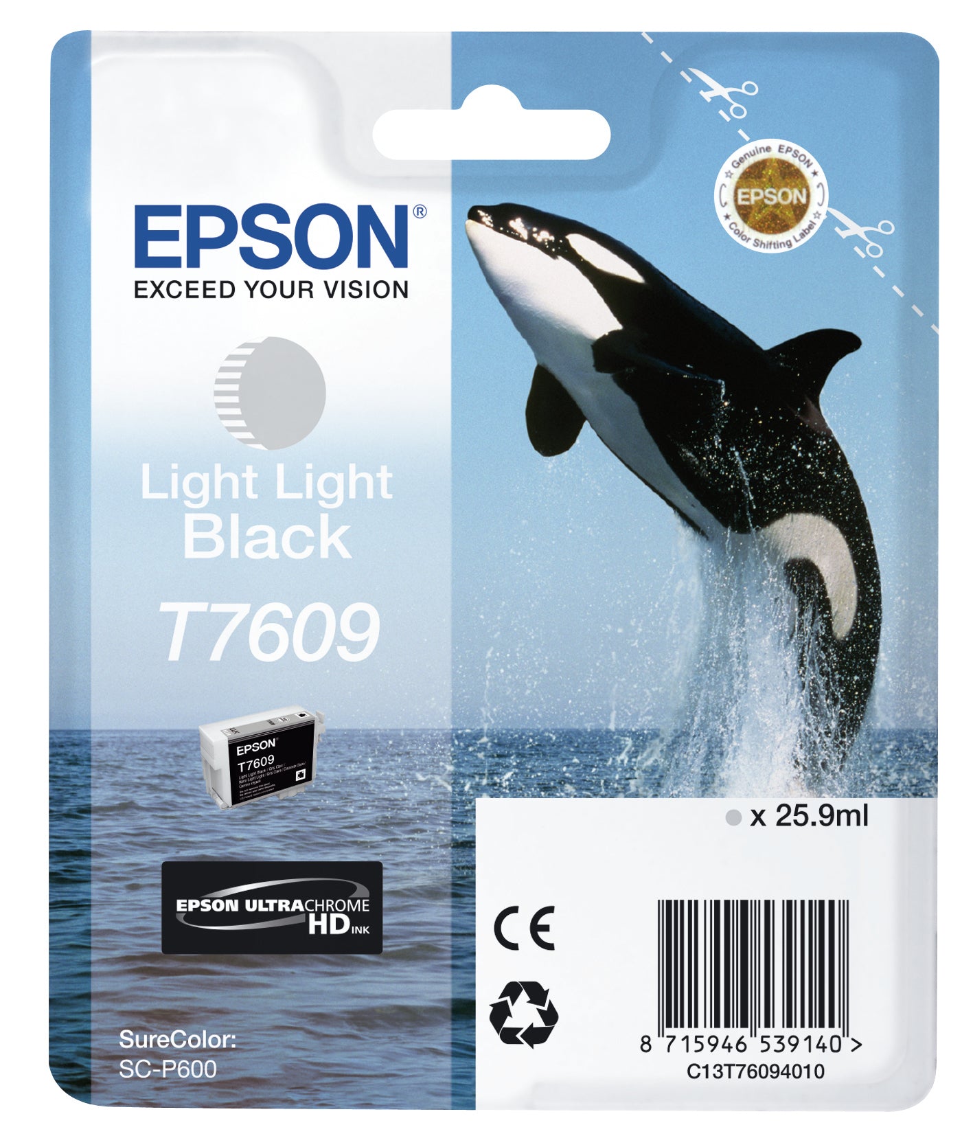 Epson T7609 Meget lys sort Blæk C13T76094010