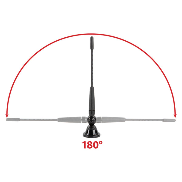 Tagantenne til AM/FM med en 0-180 GR. hældning 14cm