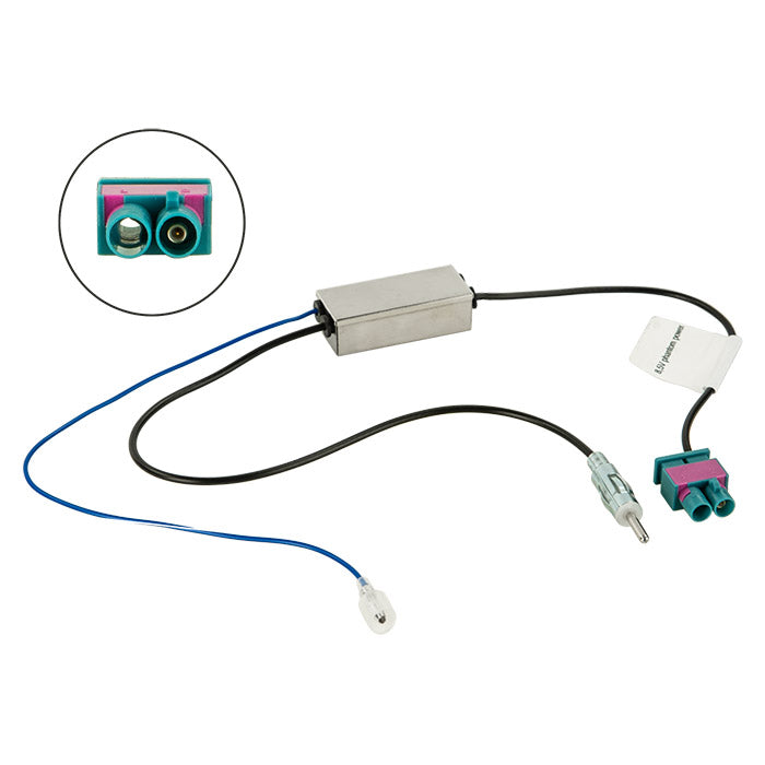 Fakra(m) til DIN(m) antenneadapter 8,5V phantom 20 cm - ACV