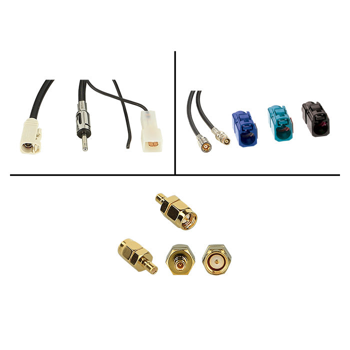 Antennekabelkit FM/DAB+ 5 m med Fakra/SMB/SMA adaptere til bilradio - acv