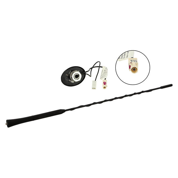 Tagantenne AM/FM 60° med forstærker 12V, ekstern strøm, M5 gevind - acv