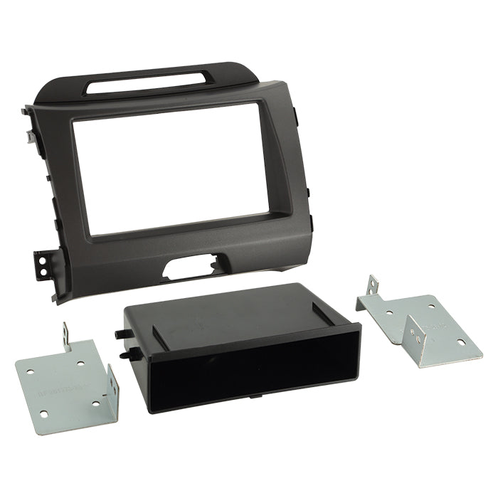 2-DIN facia m/lomme Kia Sportage 2010-2016 mørkegrå