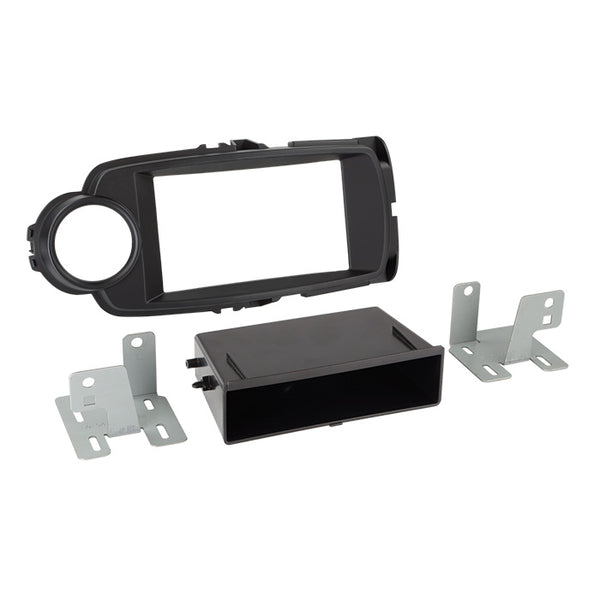 2-DIN radioramme Toyota Yaris 2014+ sort med opbevaring - ACV