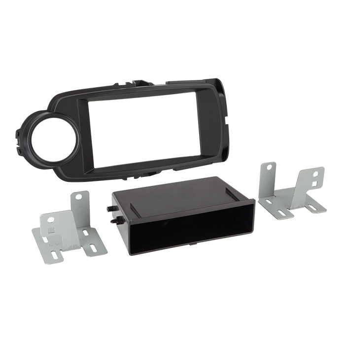2-DIN radioramme Toyota Yaris 2014+ sort med opbevaring - ACV