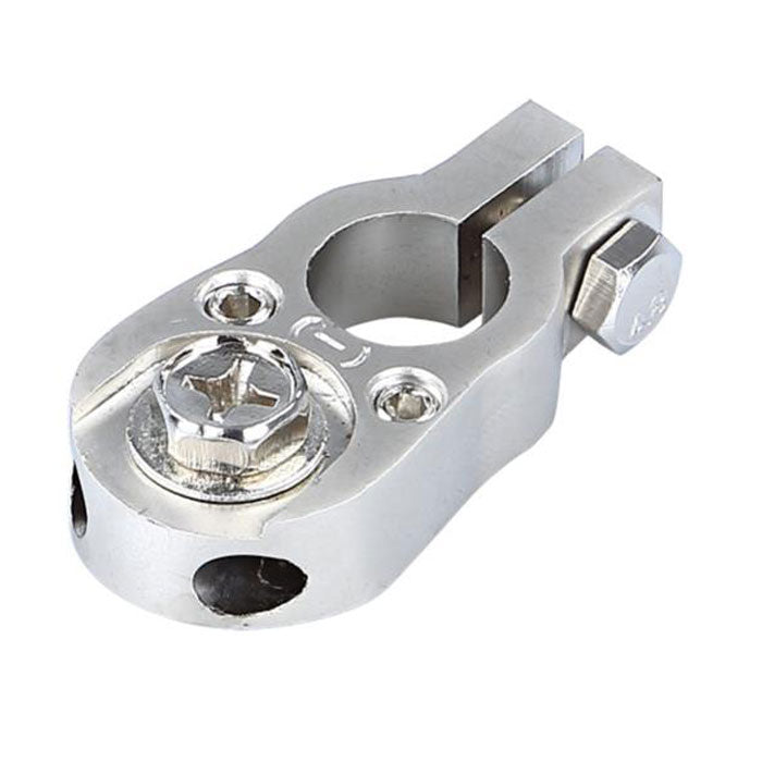 Minuspol batteriterminal 2x10 mm² sølv - ACV