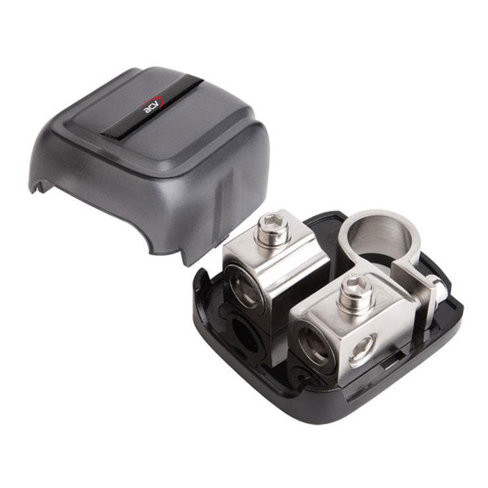 Batteriterminal plus pol høj strøm 2x20/35/50 mm² sølv - ACV