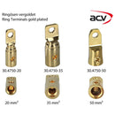 ACV ringterminal 20kv->8,5mm guld