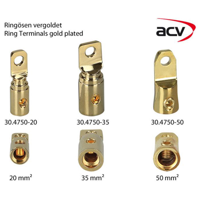 Ringterminal 8,5 mm for 35 mm², forgyldt - ACV
