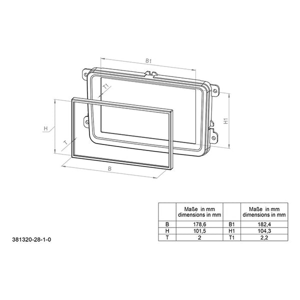 2-DIN radioramme VW Touran 2015-2021 sort - ACV
