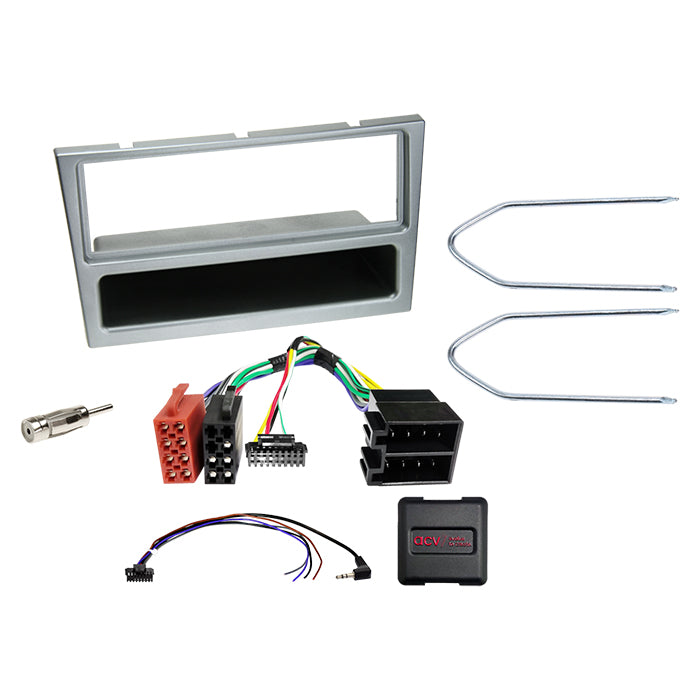 Komplet 1-DIN Kit m. rum Opel matt-chrome analog