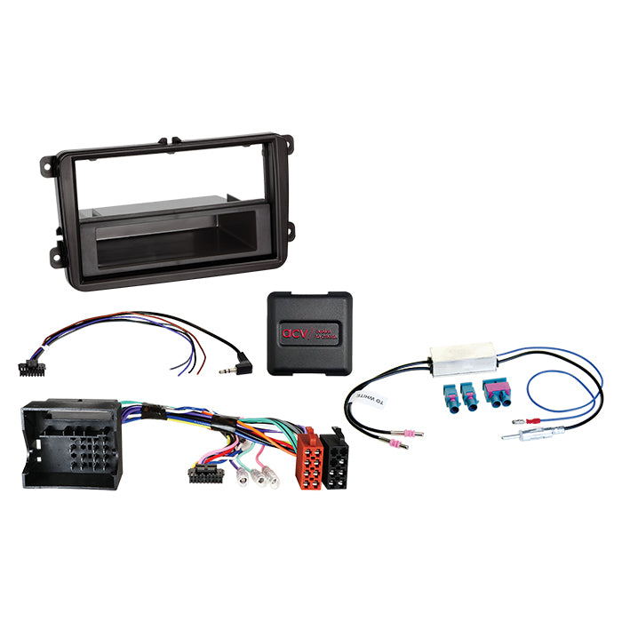 2-ISO kit m/lomme Seat/Skoda/VW ratbetj./antenne DIN