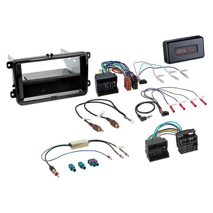 Komplet 2-DIN Kit m. rum Skoda/VW piano 40Pin/52Pin