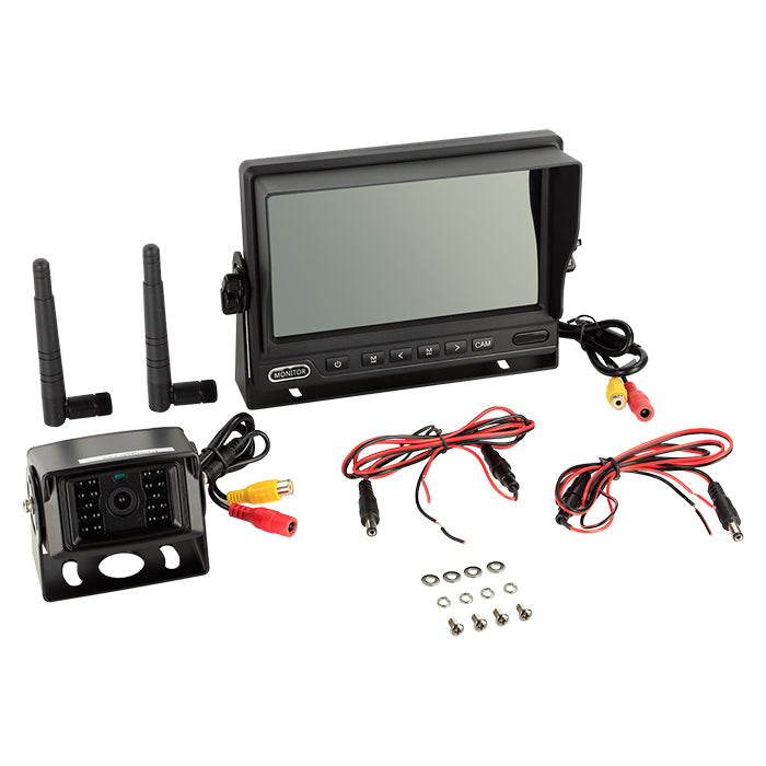 Trådløst bakkamera sæt 7 skærm 1080p AHD 12/24V nattesyn IP68 120° - acv