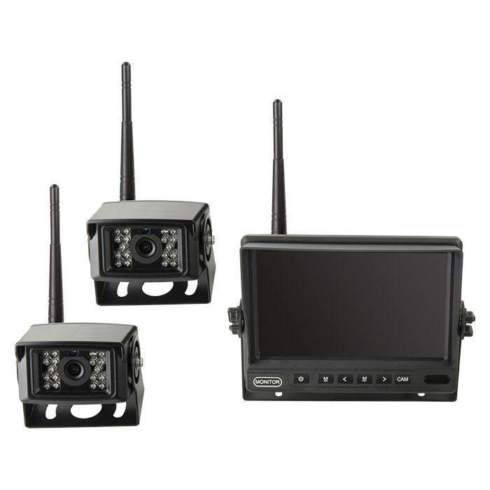 Trådløst 7 bakkamera sæt 2 kameraer 12V/24V til varevogn og motorhome - acv