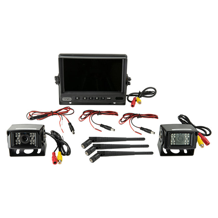 Trådløst 7 bakkamera sæt 2 kameraer 12V/24V til varevogn og motorhome - acv