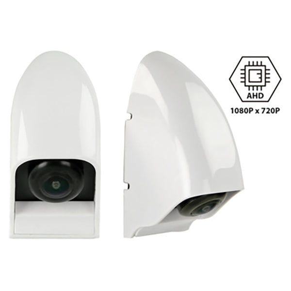 Bakkamera AHD 1080×720 210° vandtæt 12/24V universal dråbeformet hvid - acv