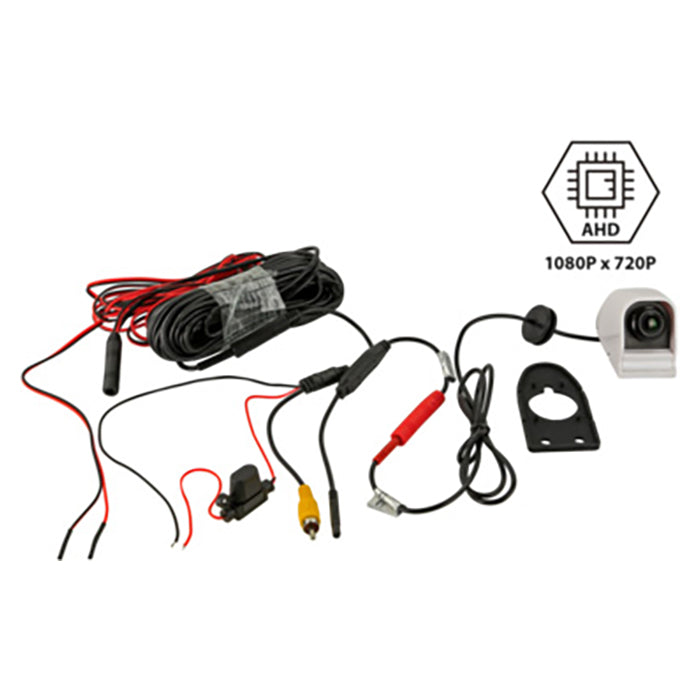 Bakkamera AHD 1080×720 210° vandtæt 12/24V universal dråbeformet hvid - acv