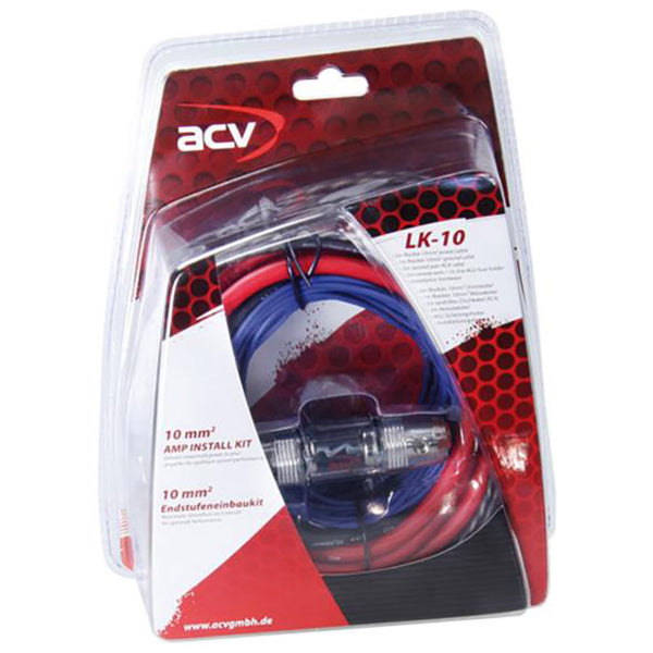 Kabelkit 10 kV 2-kanal - strøm, RCA & sikring, ACV