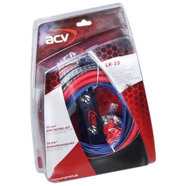 Strømkabelsæt 35 mm² 2-kanal 5m + RCA & ANL sikring - ACV