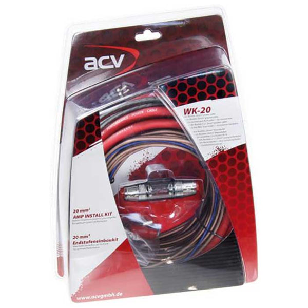 Kabelkit 20kV 2-kanal komplet strøm- og RCA-kabler til billyd ACV