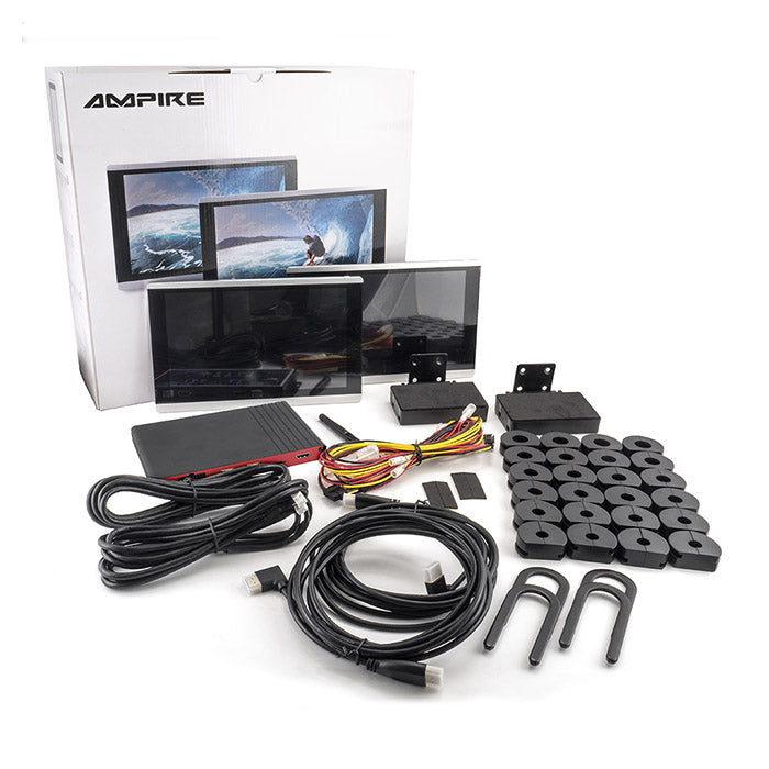 Multimediesæt 2x 9 Android nakkestøtteskærme med medieboks - Ampire