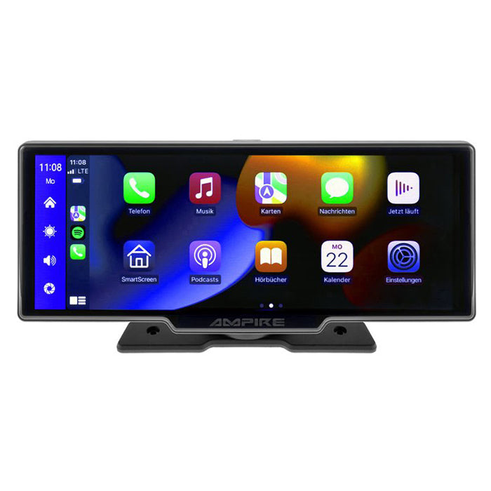 10 touchskærm med trådløs CarPlay & Android Auto + AHD dashcam - Ampire