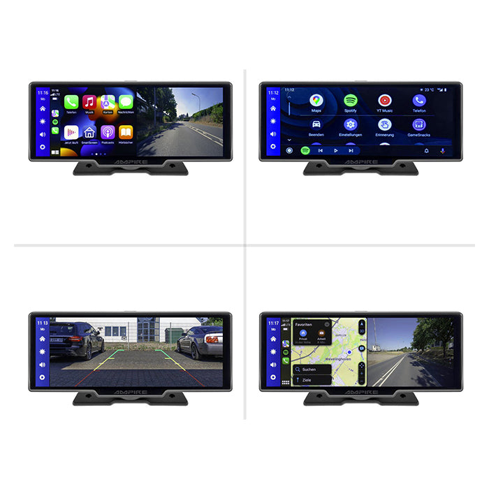 10 touchskærm med trådløs CarPlay & Android Auto + AHD dashcam - Ampire