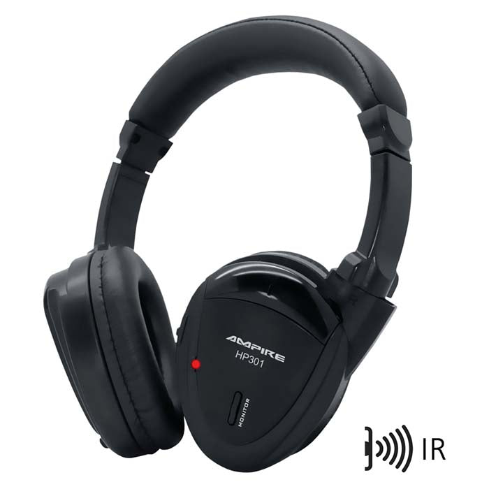 Trådløse infrarøde hovedtelefoner, foldbare, AUX, op til 80 t. batteritid - Ampire