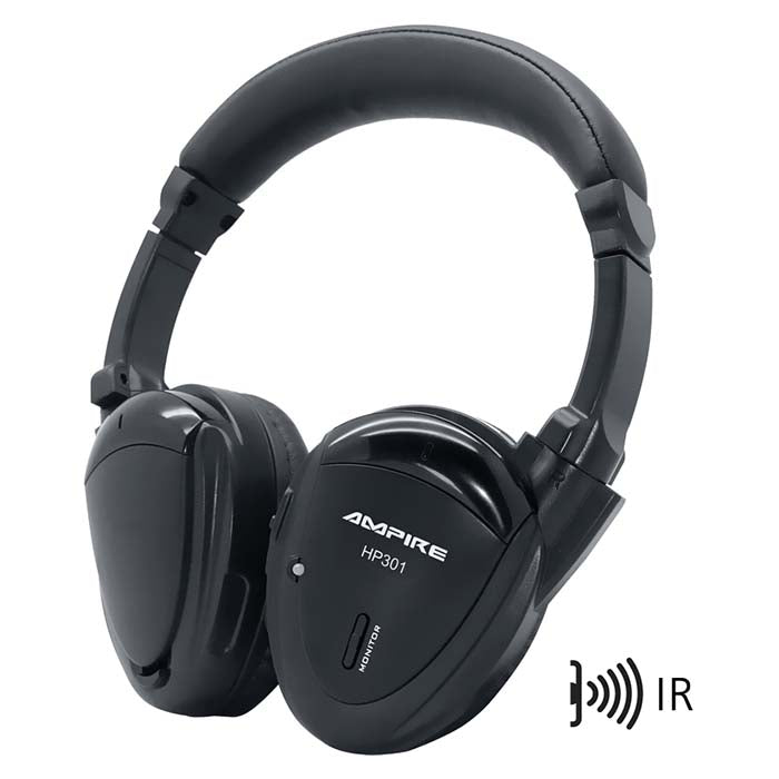 Trådløse infrarøde hovedtelefoner, foldbare, AUX, op til 80 t. batteritid - Ampire