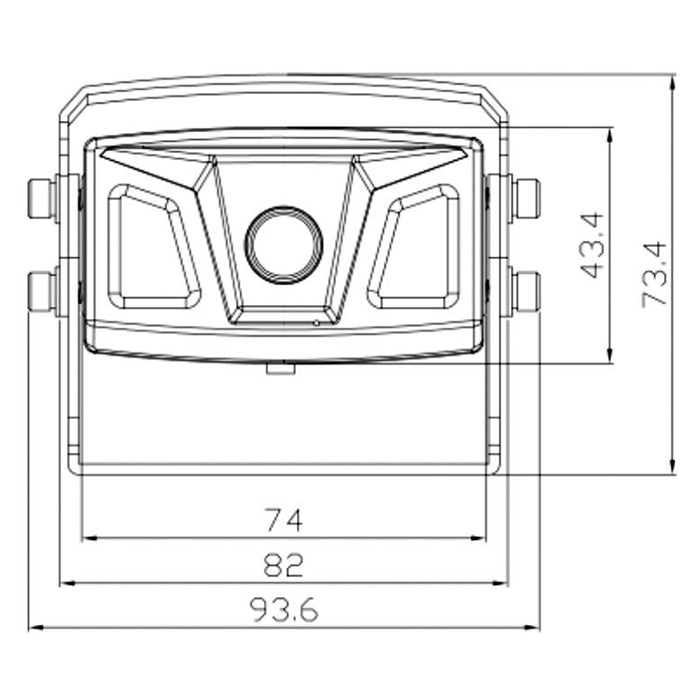 Bakkamera 1080P AHD 160° IR IP69K med 10m kabel - Ampire