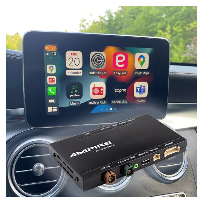 Android Auto & Apple CarPlay adapter til Dodge, Jeep m.fl - Plug&Play trådløs USB, GPS, musikafspilning - ampire