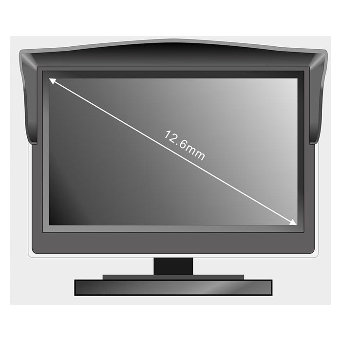 5 TFT monitor til bakkamera, 2 indgange, sugekop/klæbeholder - Ampire