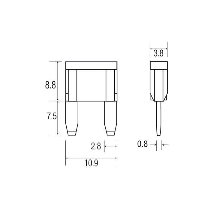 Mini ATO sikringshane 10A til ekstra kreds - Ampire