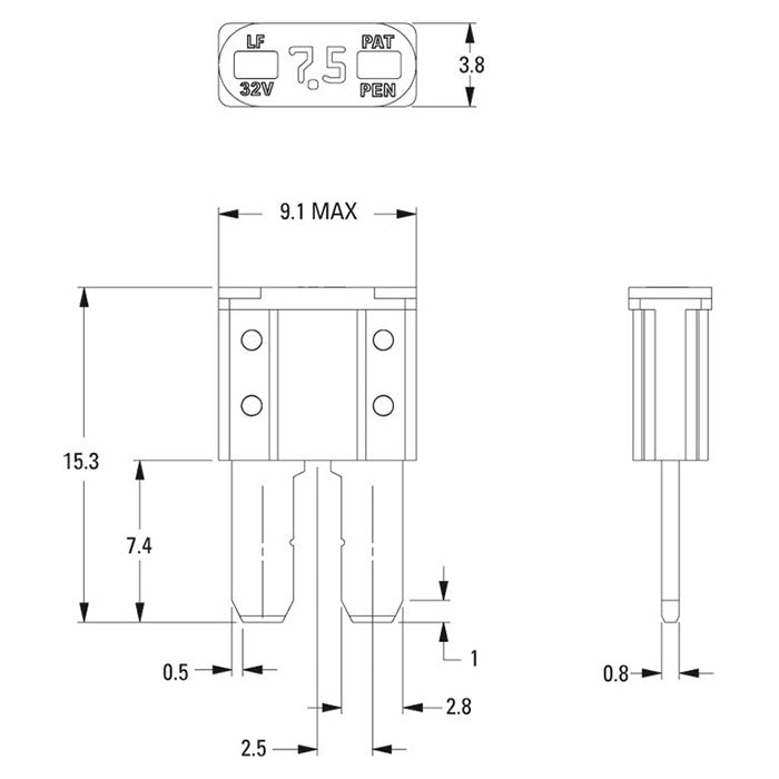 Sikringstap MICRO2 10A til adgangssignal (ACZ) - Ampire