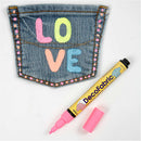 Deco Tekstiltusch, streg 3 mm, neonfarver, 6 stk./ 1 pk.