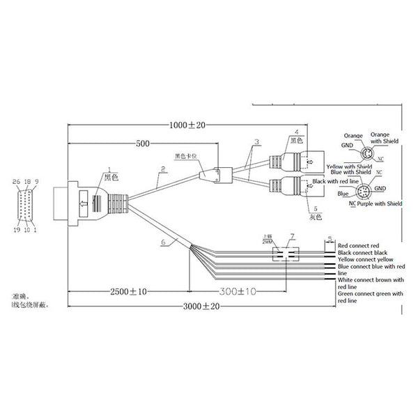 Y-kabel til Birdview AE-DM70a højresvingssystem - psvt