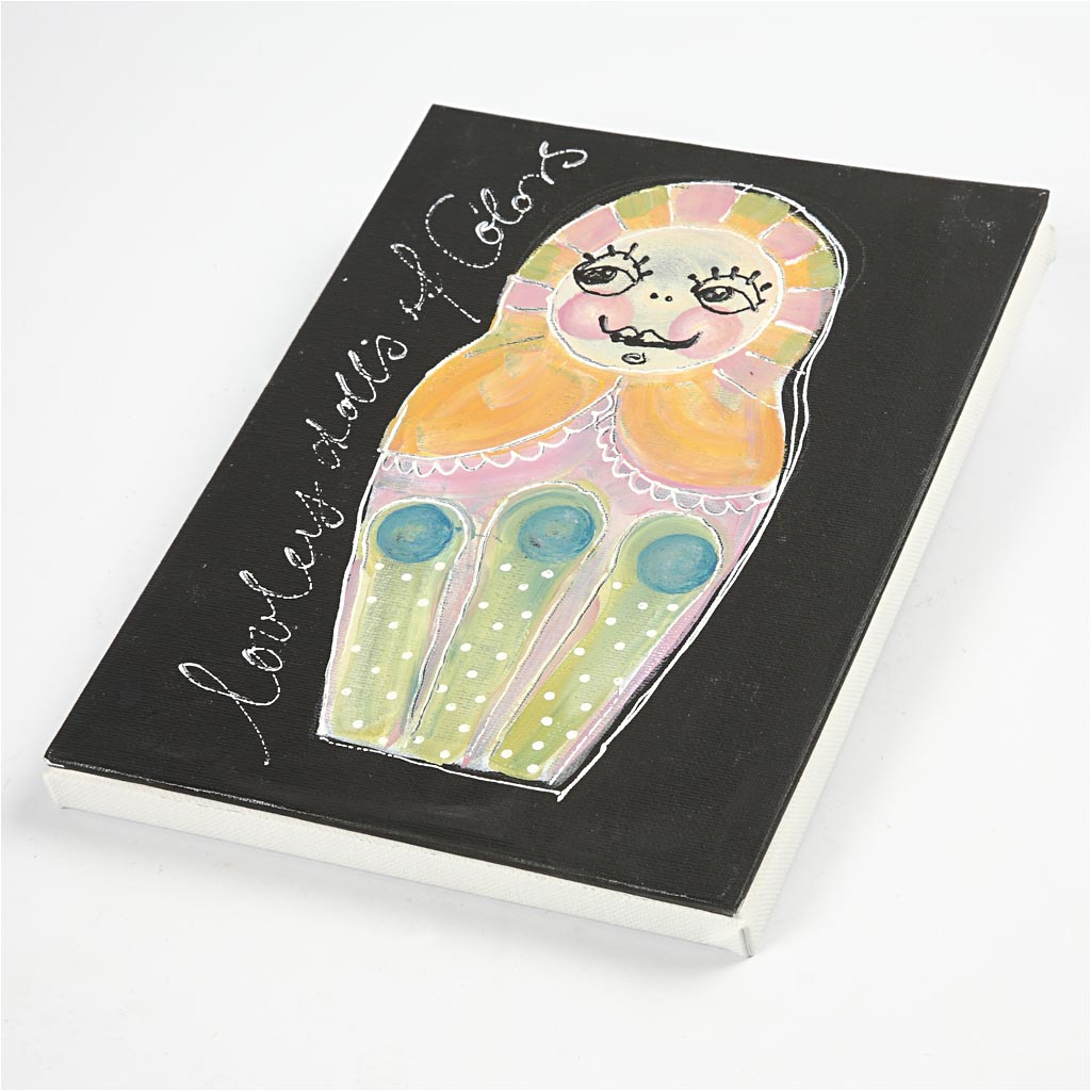 Malerlærred, D: 1,6 cm, str. 30x30 cm, 280 g, hvid, 40 stk./ 1 pk.