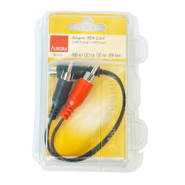 2x RCA han til 1x RCA hun adapter, 0,2 m - Netlager